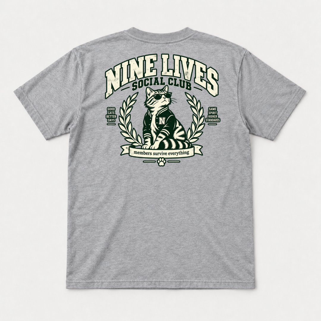 Nine Lives Social Club Cat Graphic T-Shirt & Sweatshirt