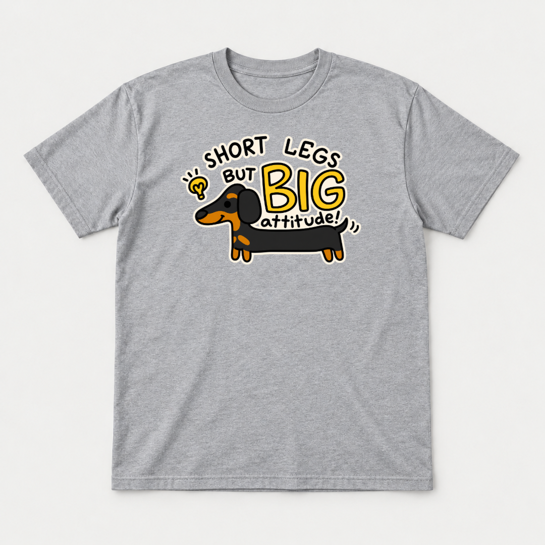 Short Legs Big Attitude Dachshund - Dog Graphic T-Shirt & Sweatshirt