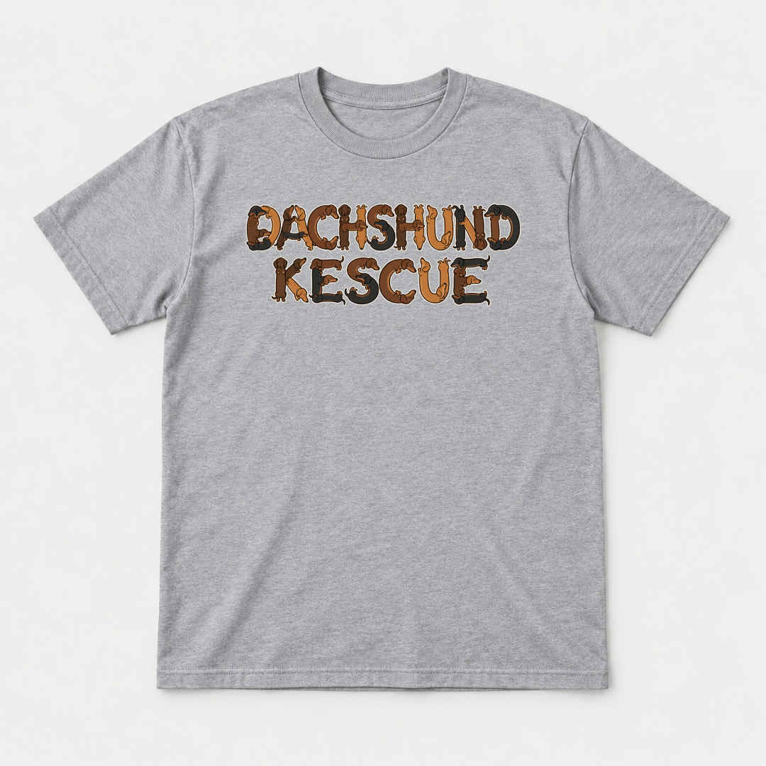 Dachshund Rescue Dog Lettering Graphic T-Shirt & Sweatshirt