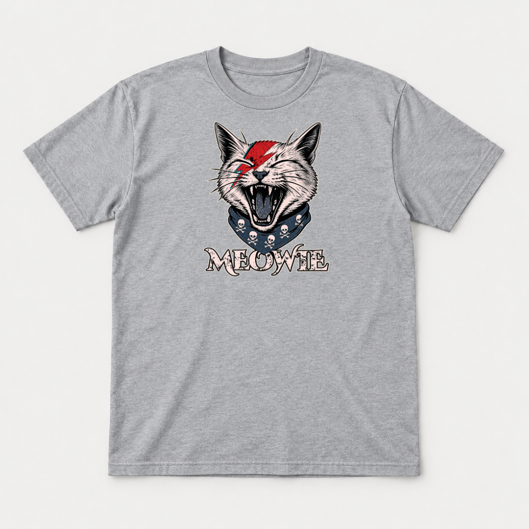 Meowtie Glam Rock Cat Graphic T-Shirt & Sweatshirt