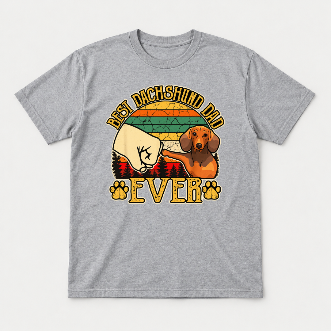 Best Dachshund Dad Ever Fist Bump - Dog Graphic T-Shirt & Sweatshirt