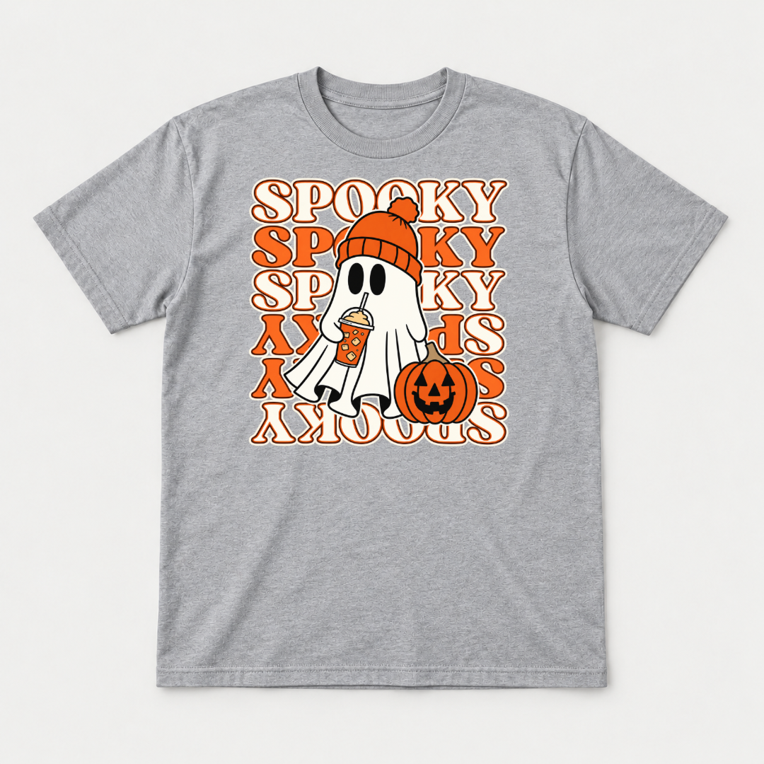 Spooky Ghost and Pumpkin Halloween Graphic T-Shirt & Sweatshirt