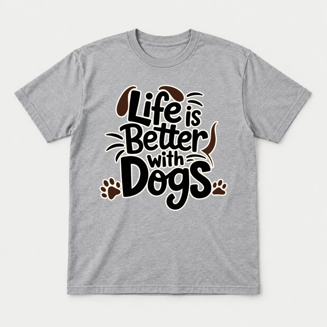 Life Is Better With Dogs Typography Graphic T-Shirt & Sweatshirt