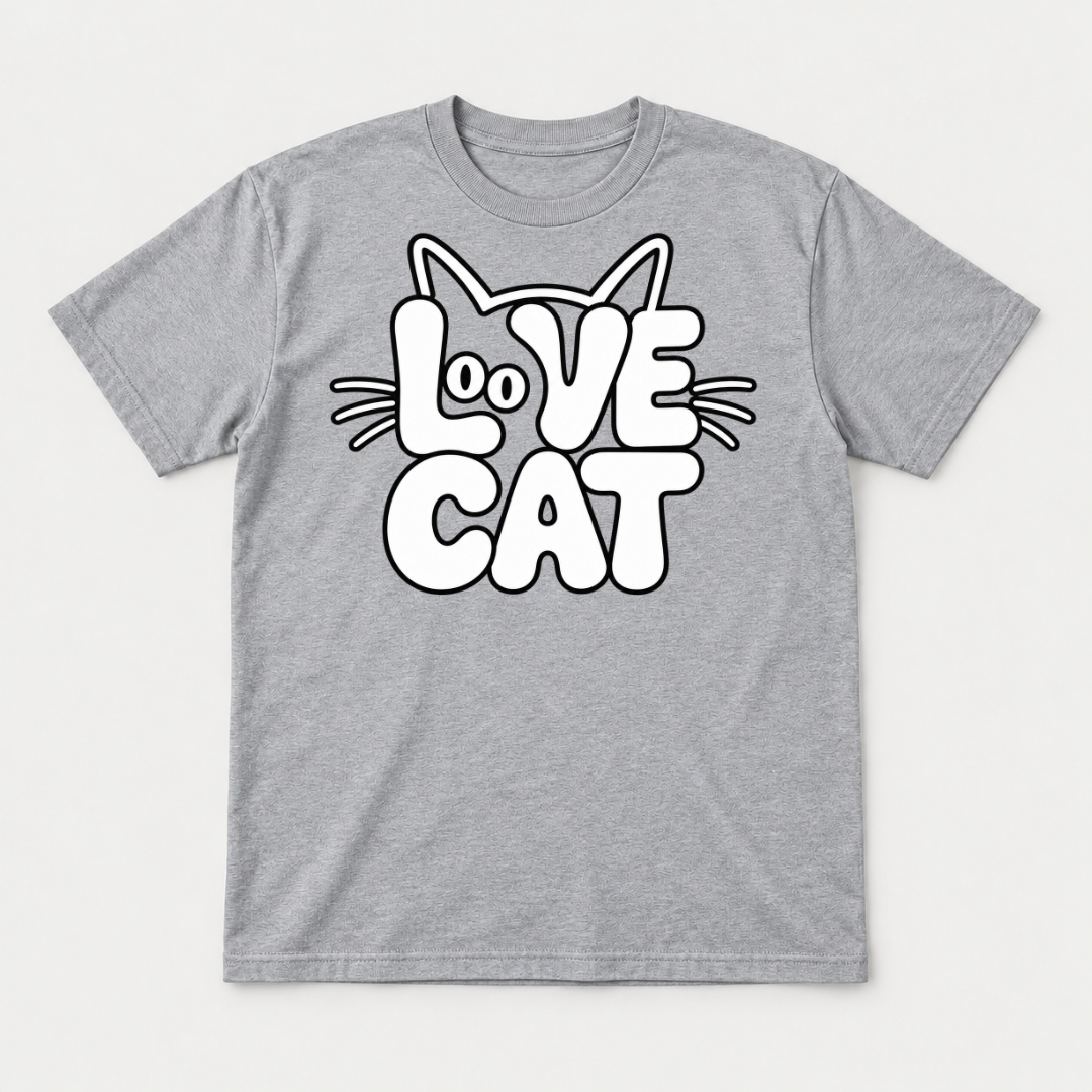Love Cat Typography Graphic T-Shirt & Sweatshirt