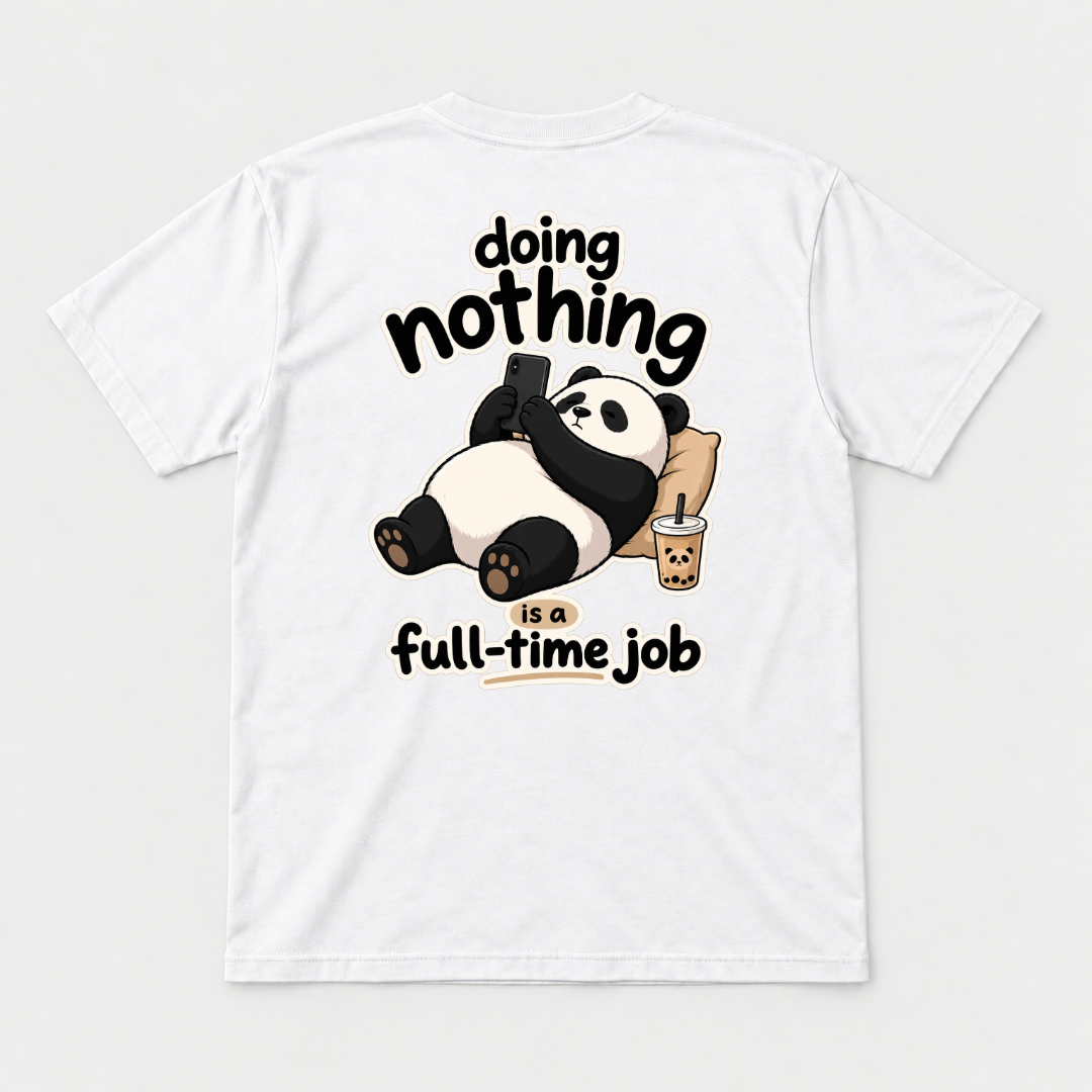 Doing Nothing Panda Graphic T-Shirt & Sweatshirt