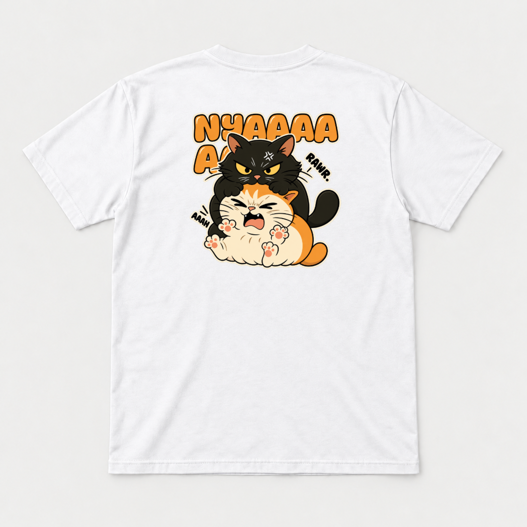 Nyaaa Cat Fight Comic Graphic T-Shirt & Sweatshirt