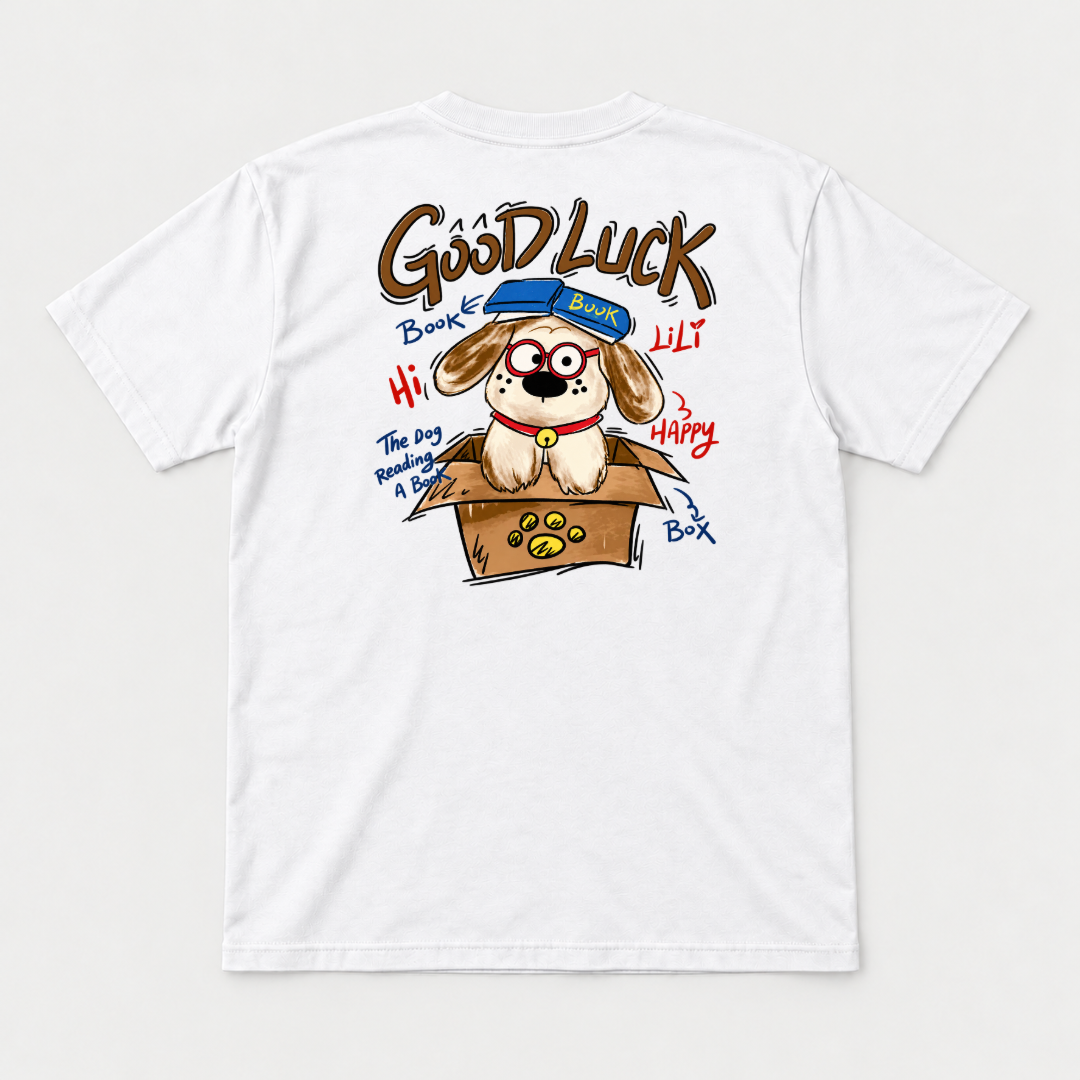 Good Luck Bookish Dog Graphic T-Shirt & Sweatshirt