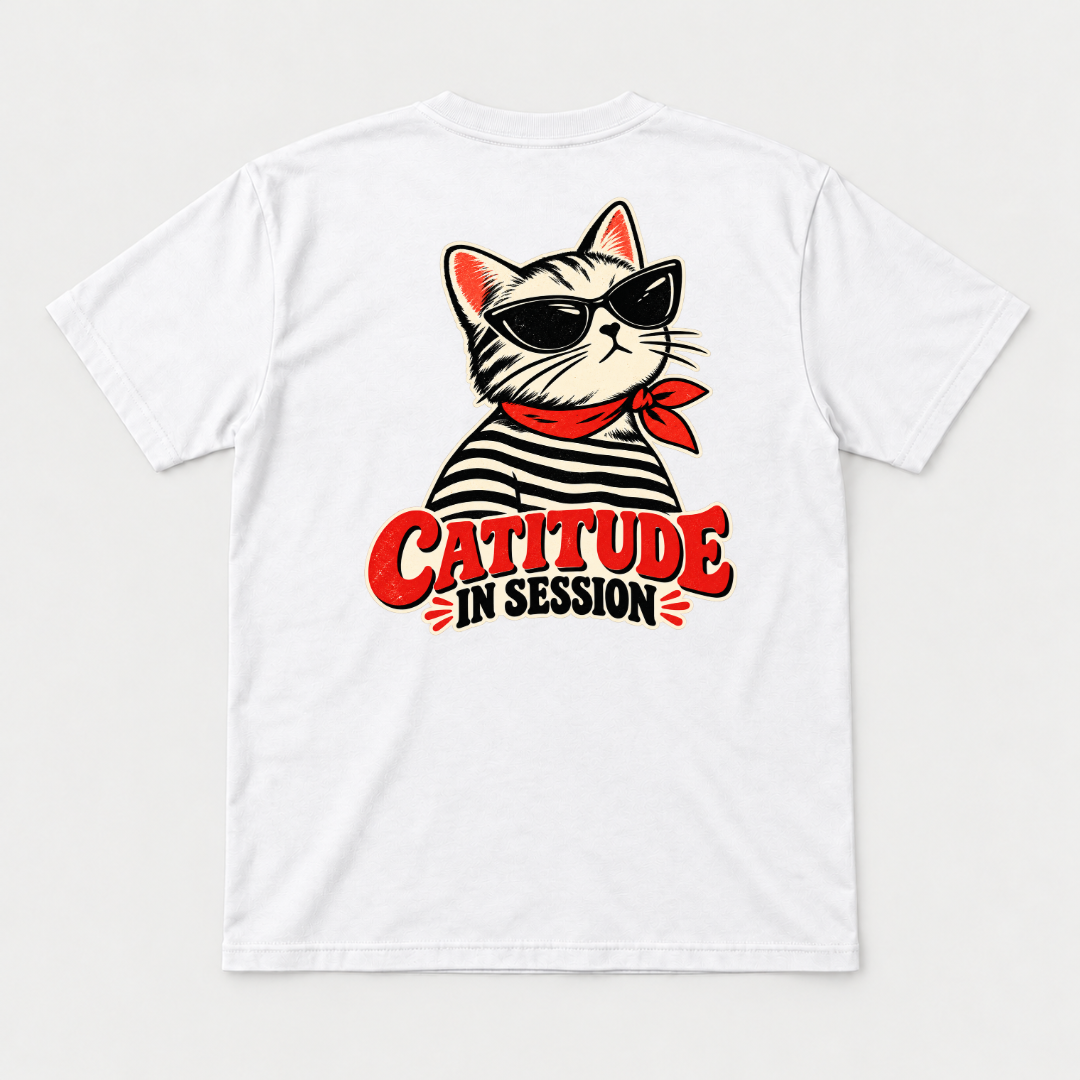 Catitude in Session Cat Graphic T-Shirt & Sweatshirt