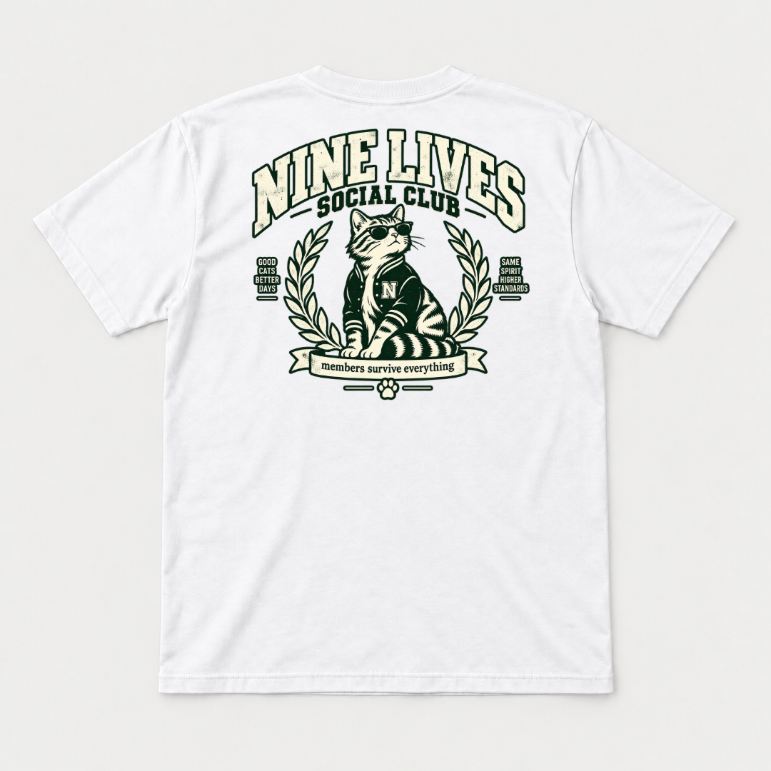 Nine Lives Social Club Cat Graphic T-Shirt & Sweatshirt