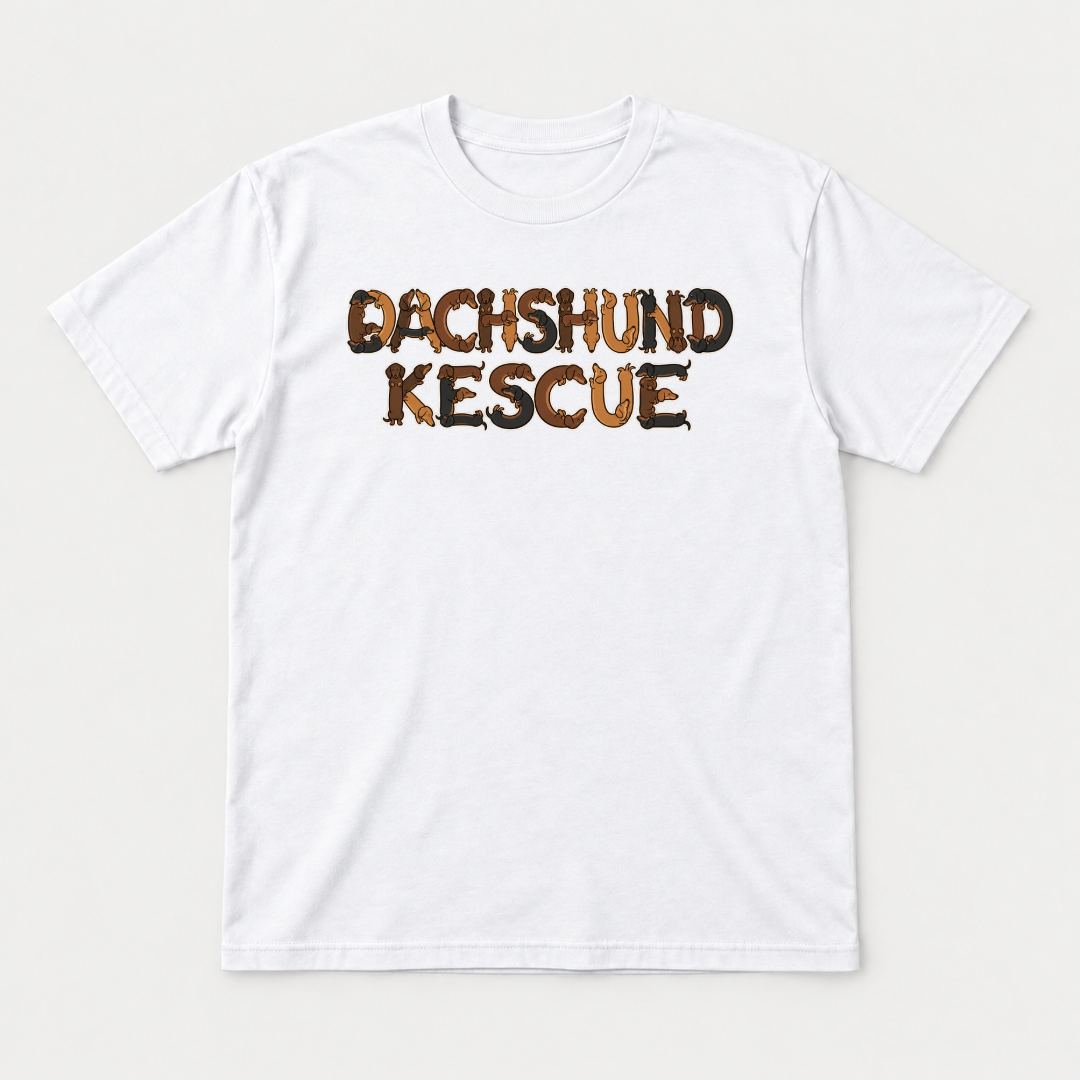 Dachshund Rescue Dog Lettering Graphic T-Shirt & Sweatshirt
