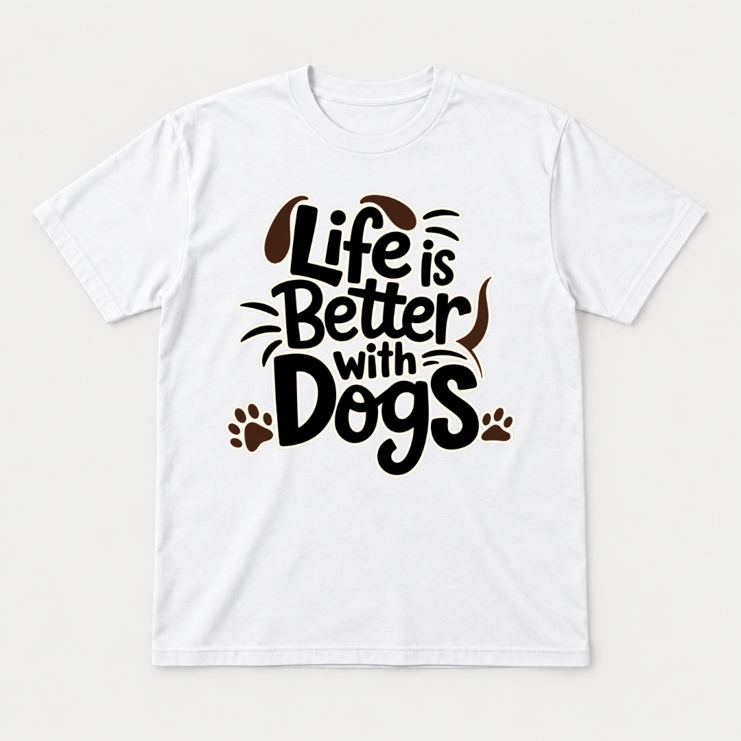 Life Is Better With Dogs Typography Graphic T-Shirt & Sweatshirt