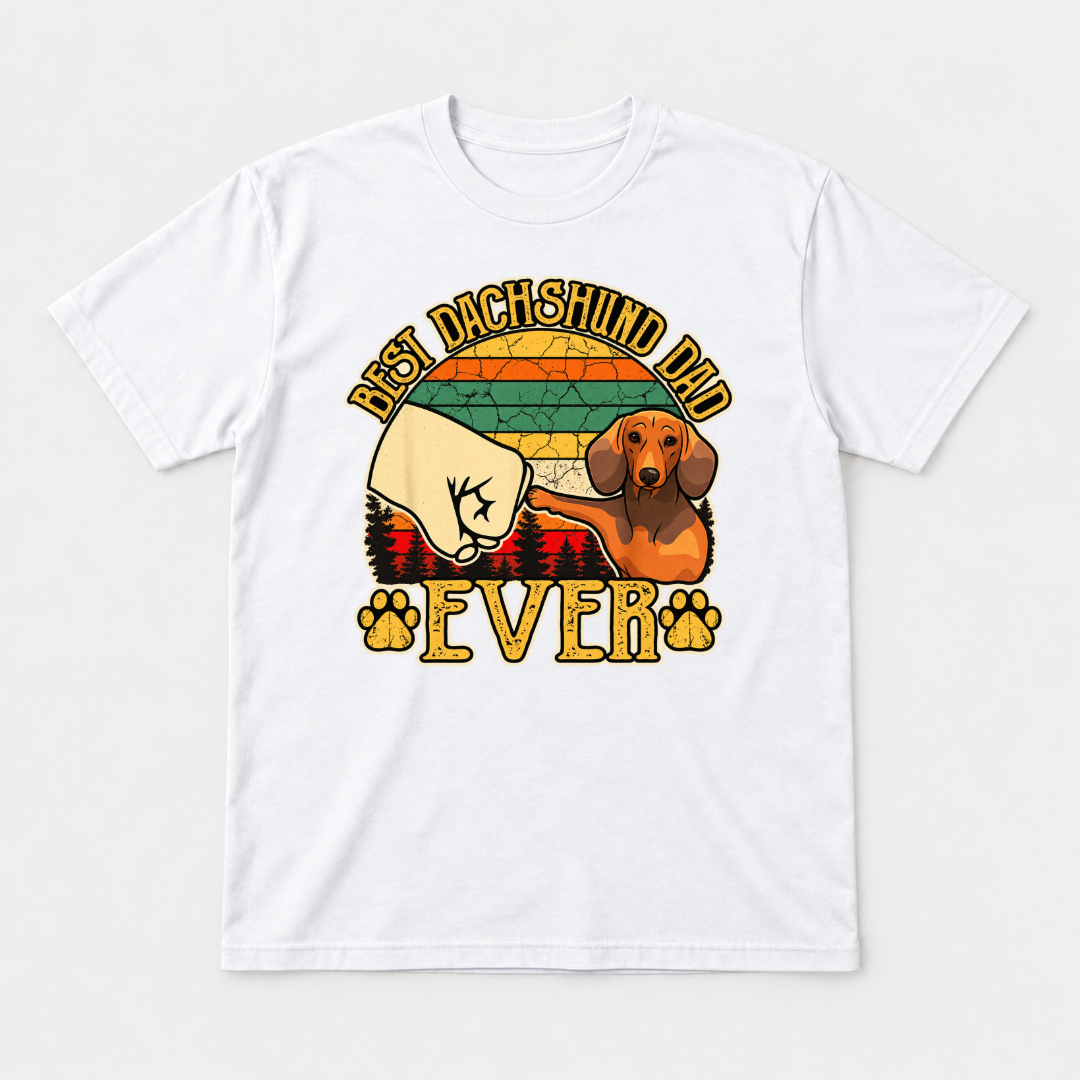 Best Dachshund Dad Ever Fist Bump - Dog Graphic T-Shirt & Sweatshirt
