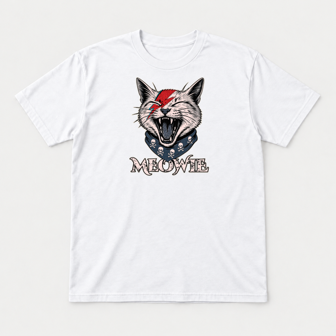 Meowtie Glam Rock Cat Graphic T-Shirt & Sweatshirt