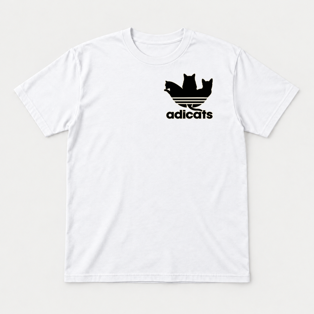 Adicats Three-Stripe Cat Graphic T-Shirt & Sweatshirt