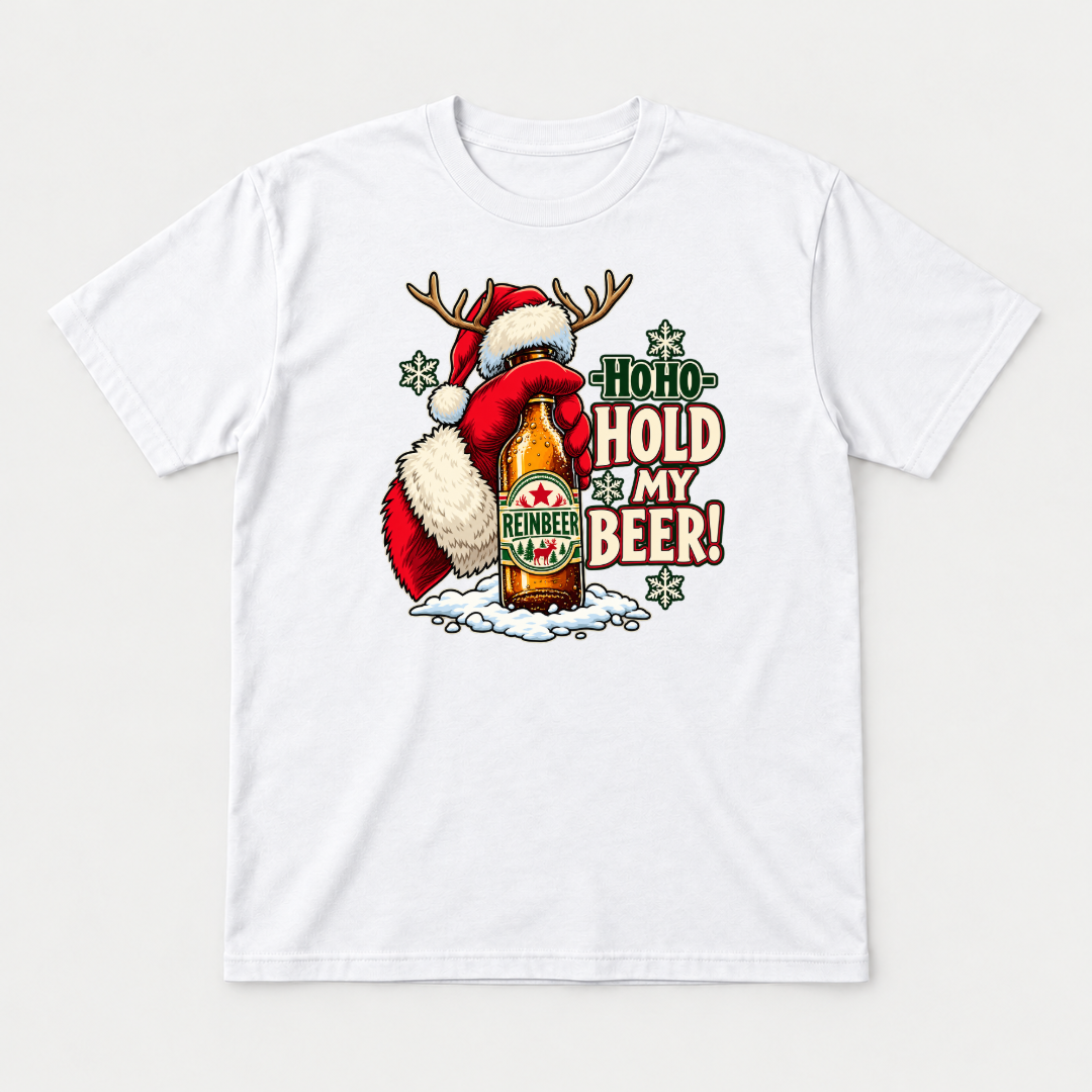Ho Ho Hold My Beer Christmas Santa Graphic T-Shirt & Sweatshirt