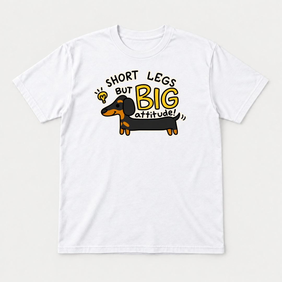 Short Legs Big Attitude Dachshund - Dog Graphic T-Shirt & Sweatshirt