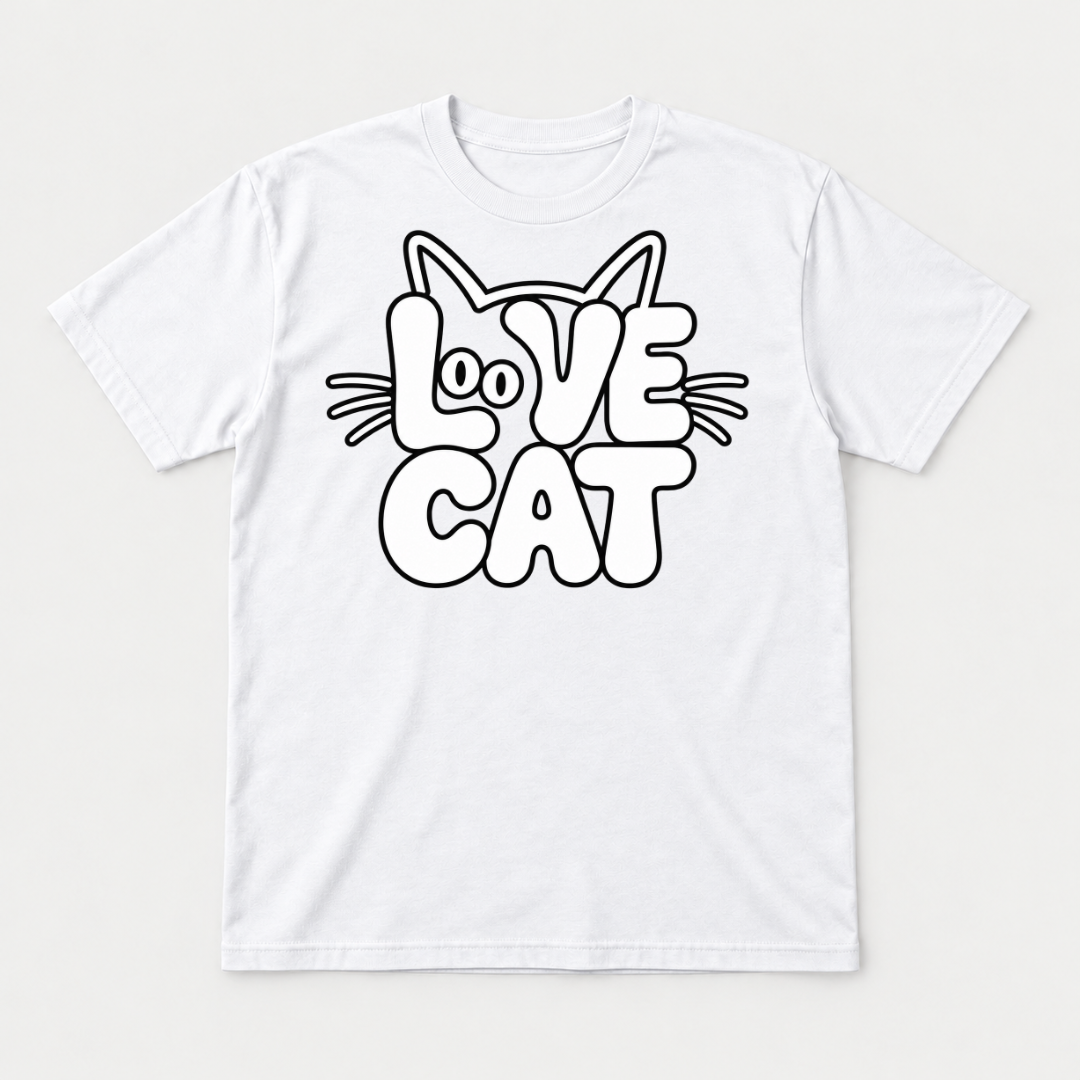 Love Cat Typography Graphic T-Shirt & Sweatshirt