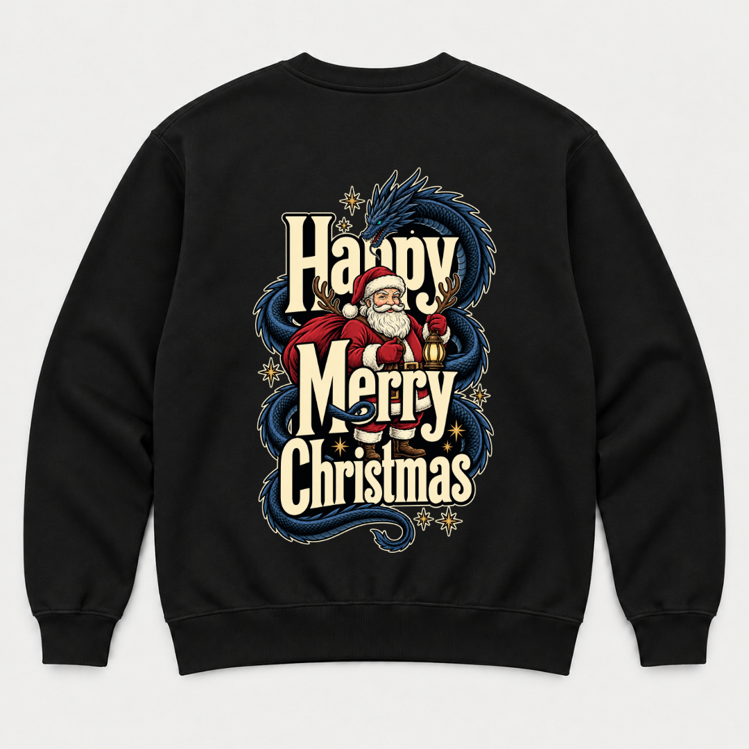 Santa Dragon Christmas Graphic T-Shirt & Sweatshirt