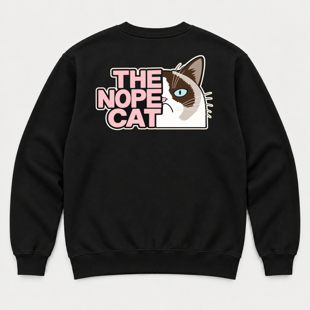 The Nope Cat Grumpy Feline Graphic T-Shirt & Sweatshirt