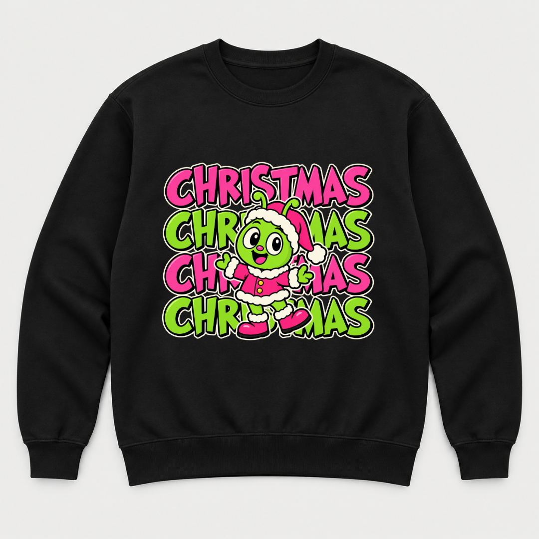 Green Alien Christmas Graphic T-Shirt & Sweatshirt