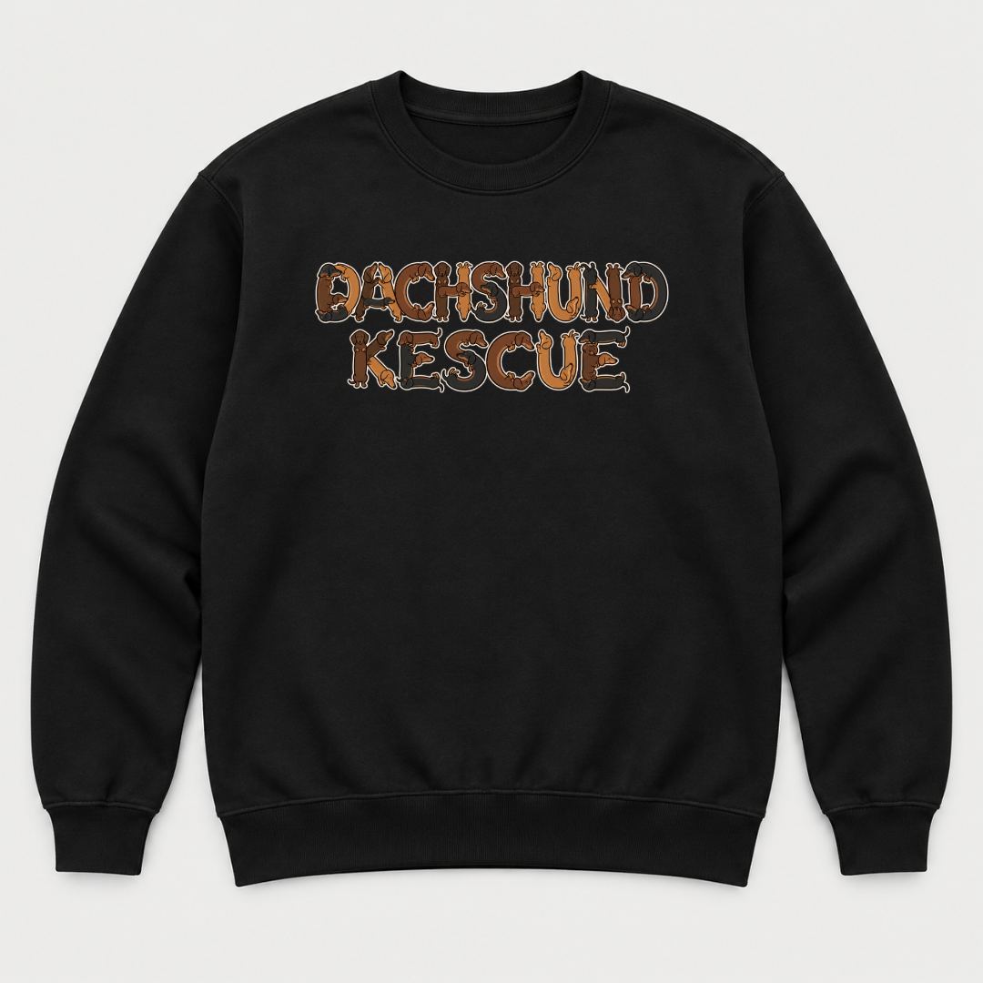 Dachshund Rescue Dog Lettering Graphic T-Shirt & Sweatshirt