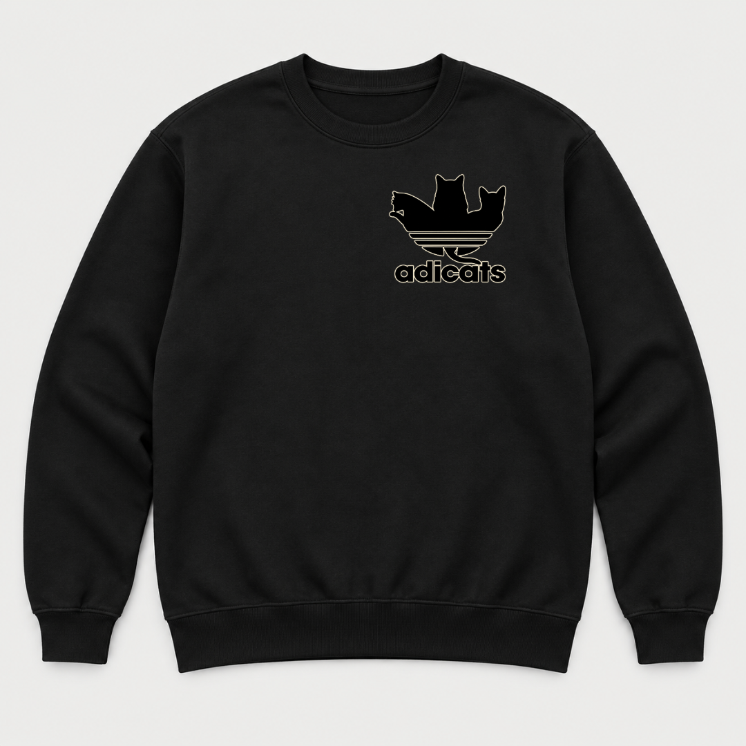 Adicats Three-Stripe Cat Graphic T-Shirt & Sweatshirt