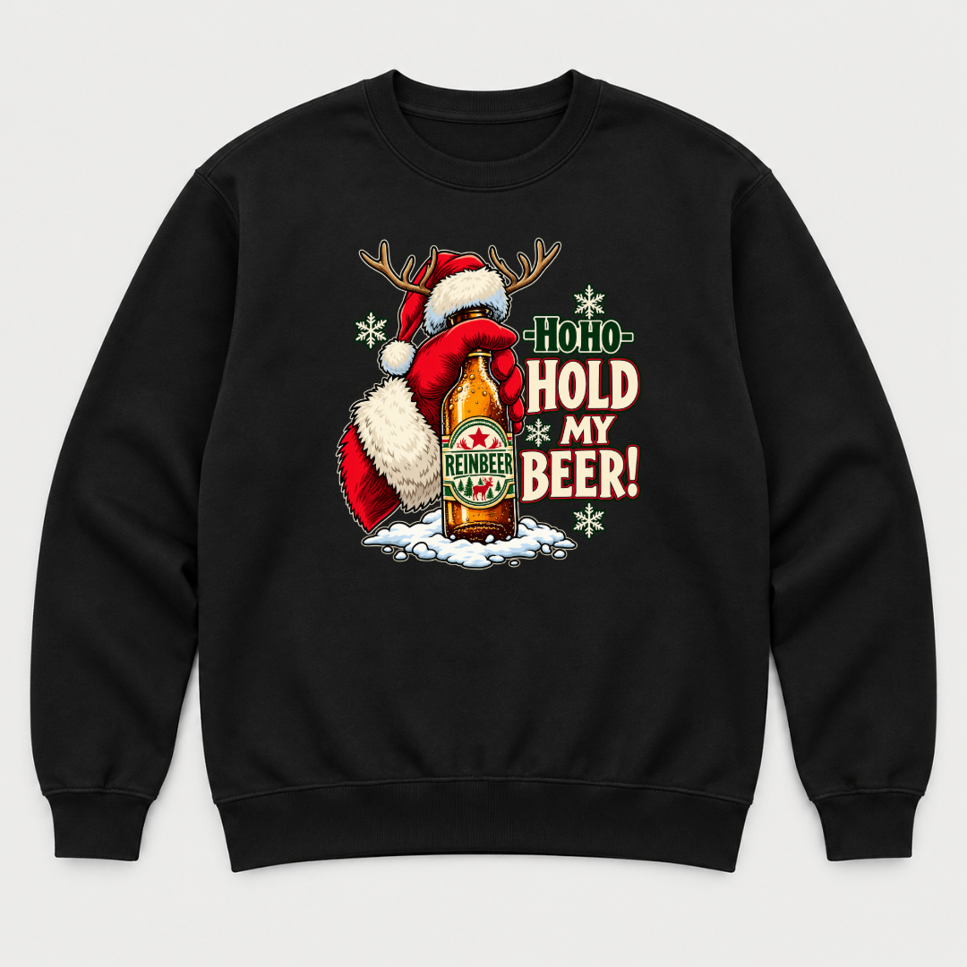 Ho Ho Hold My Beer Christmas Santa Graphic T-Shirt & Sweatshirt