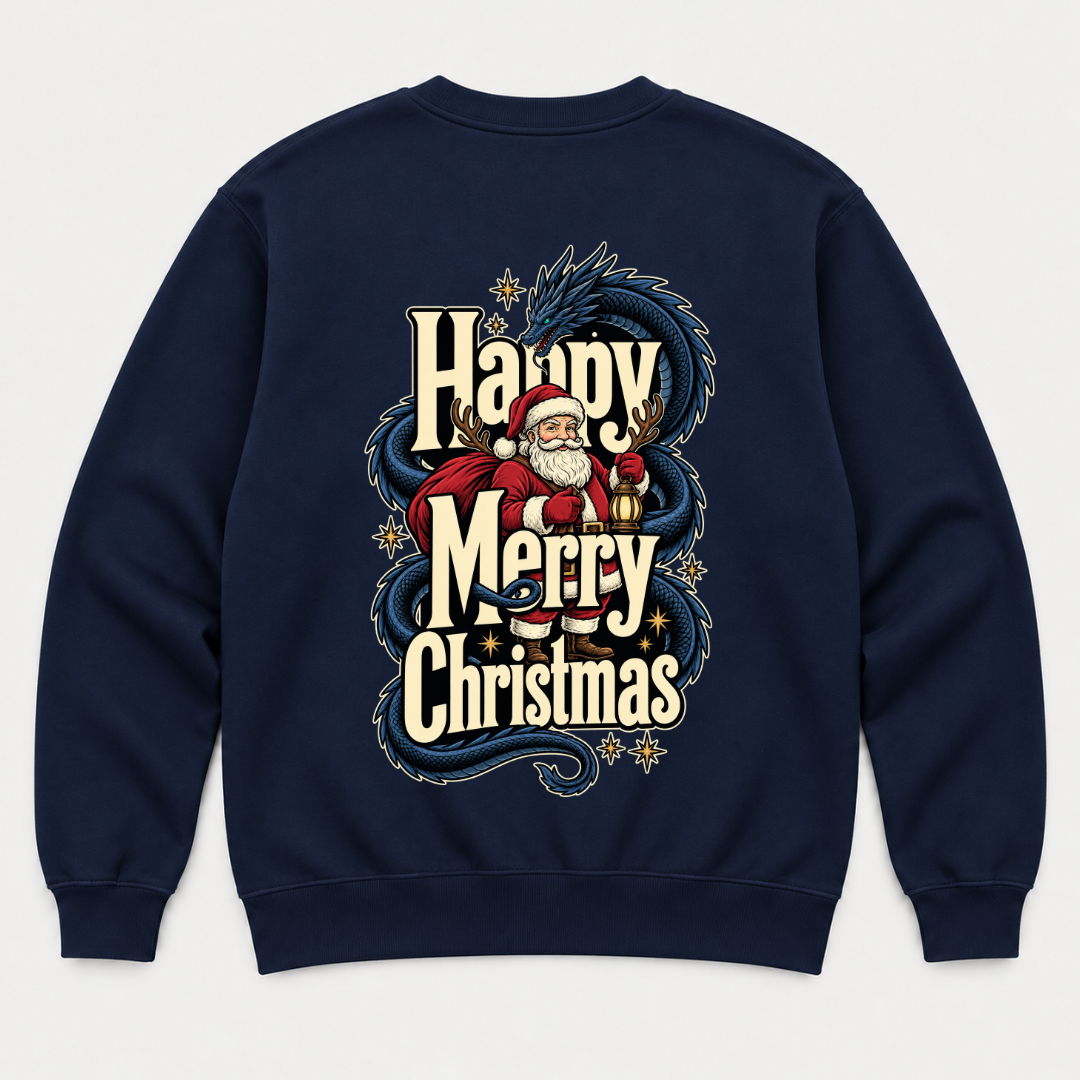 Santa Dragon Christmas Graphic T-Shirt & Sweatshirt