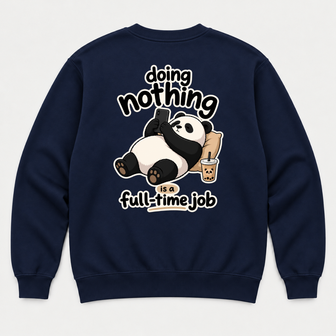 Doing Nothing Panda Graphic T-Shirt & Sweatshirt