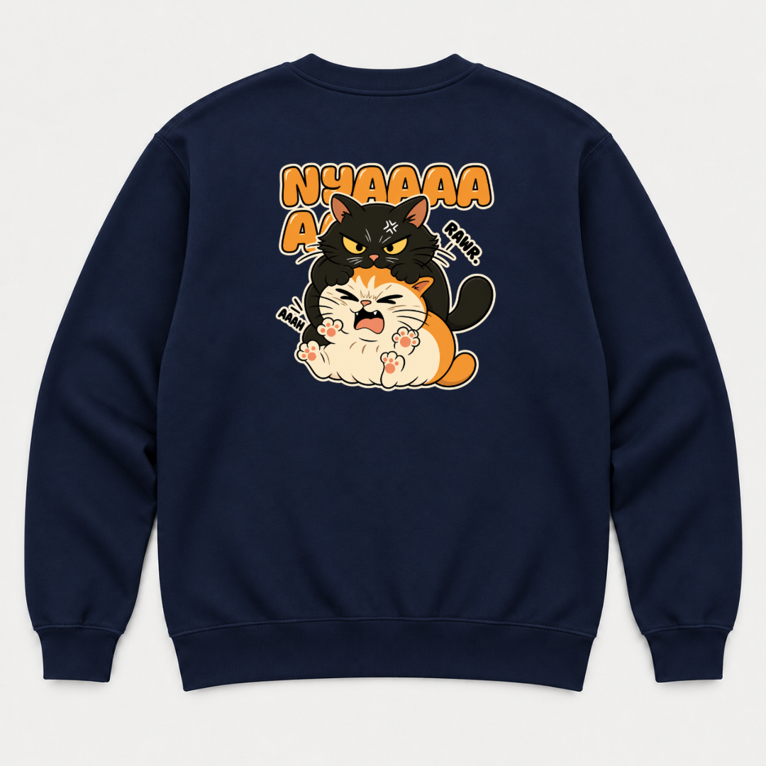 Nyaaa Cat Fight Comic Graphic T-Shirt & Sweatshirt