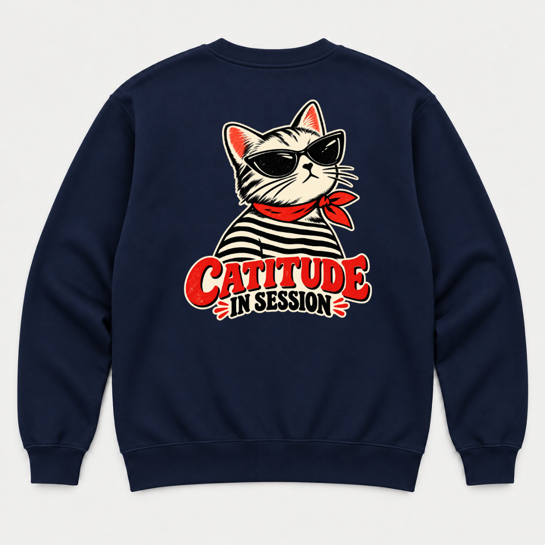 Catitude in Session Cat Graphic T-Shirt & Sweatshirt