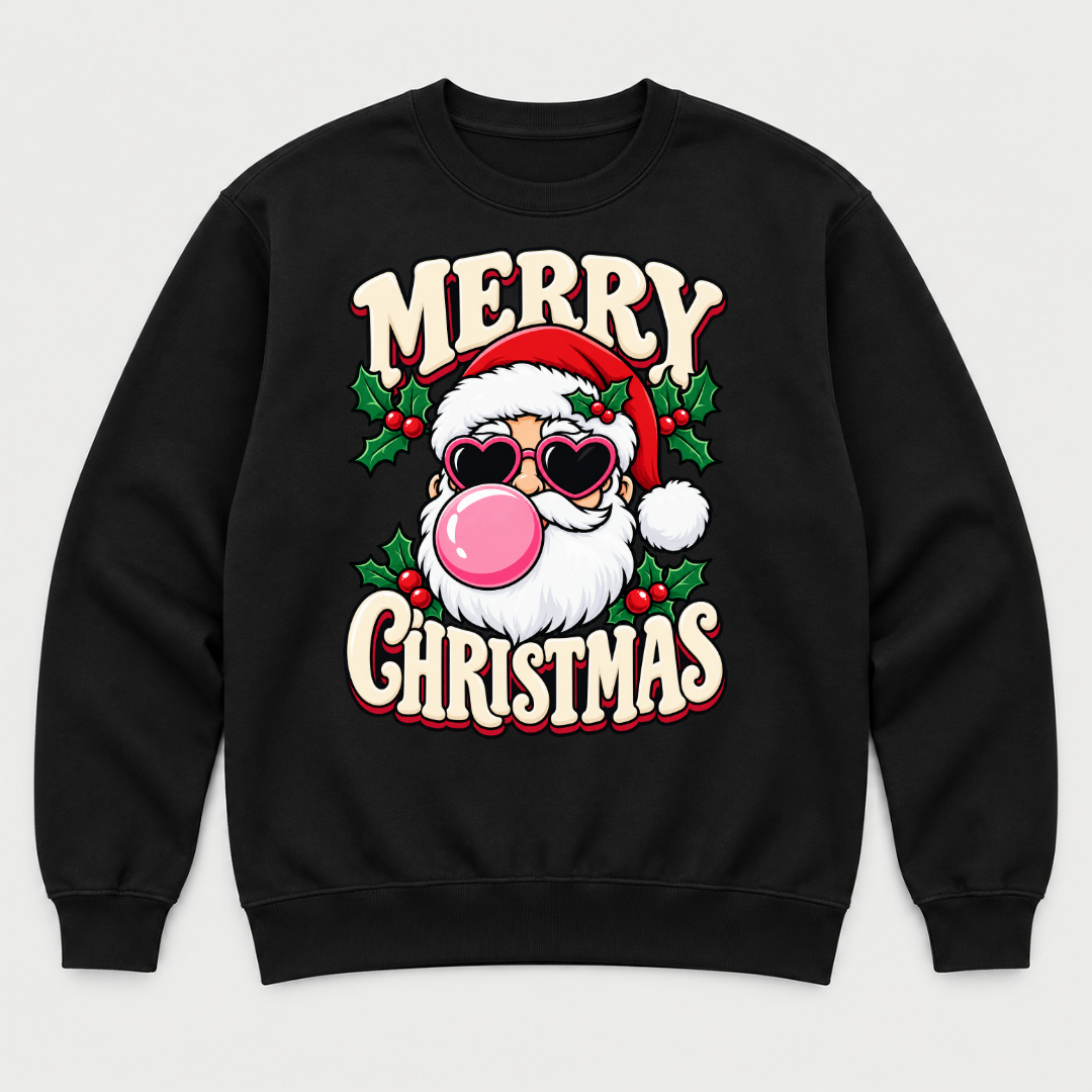 Funny Santa Bubblegum Christmas T-Shirt & Sweatshirt