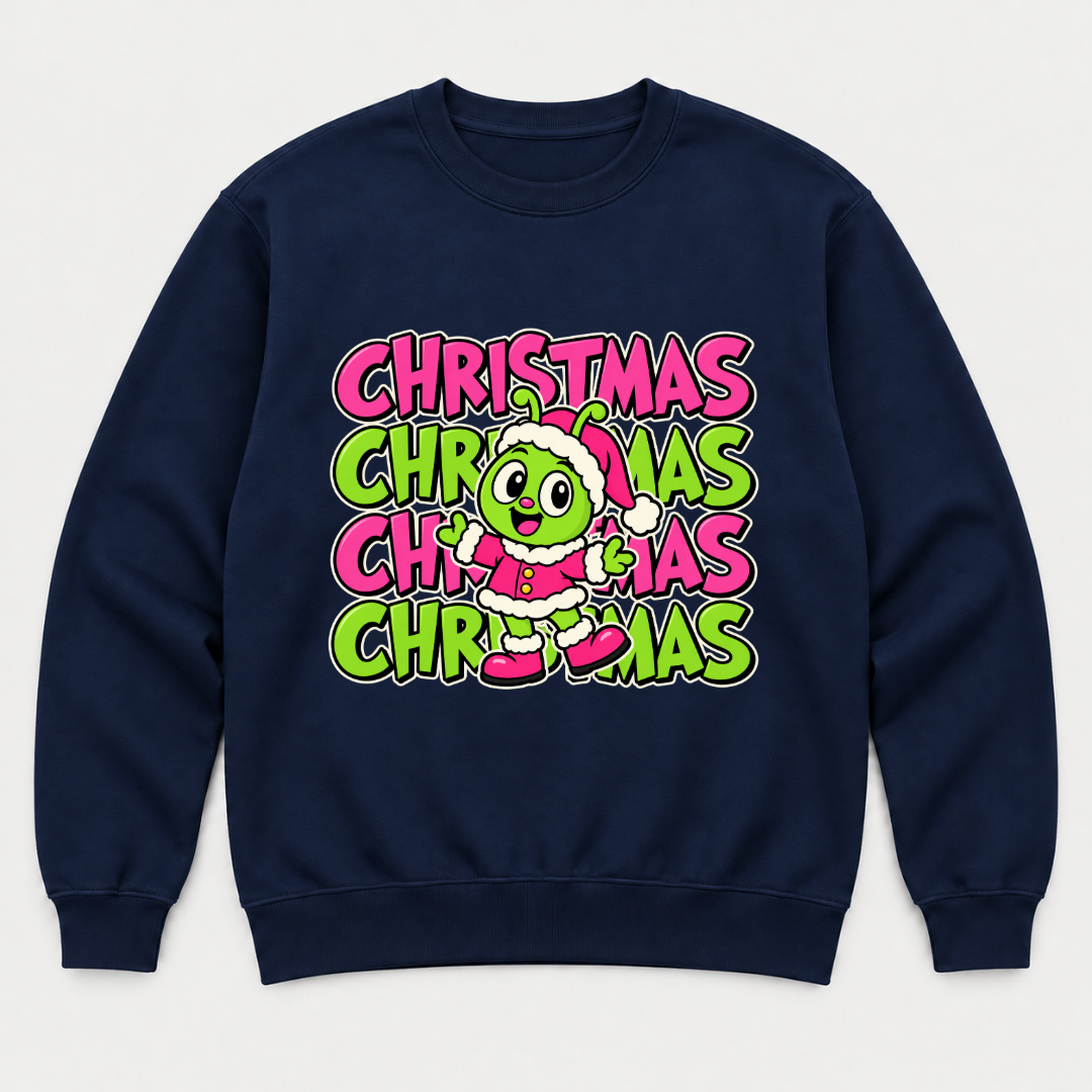 Green Alien Christmas Graphic T-Shirt & Sweatshirt