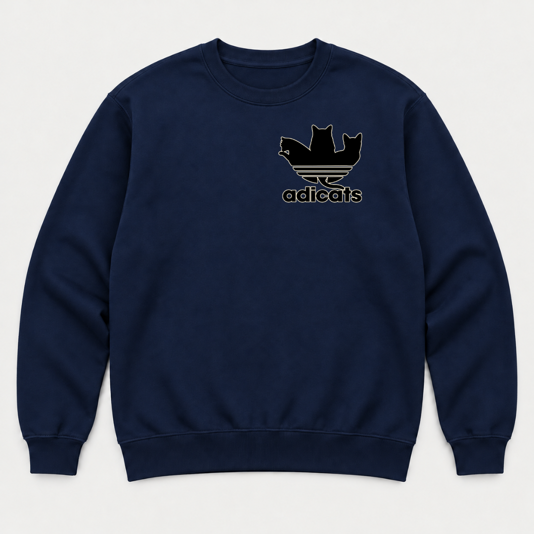 Adicats Three-Stripe Cat Graphic T-Shirt & Sweatshirt
