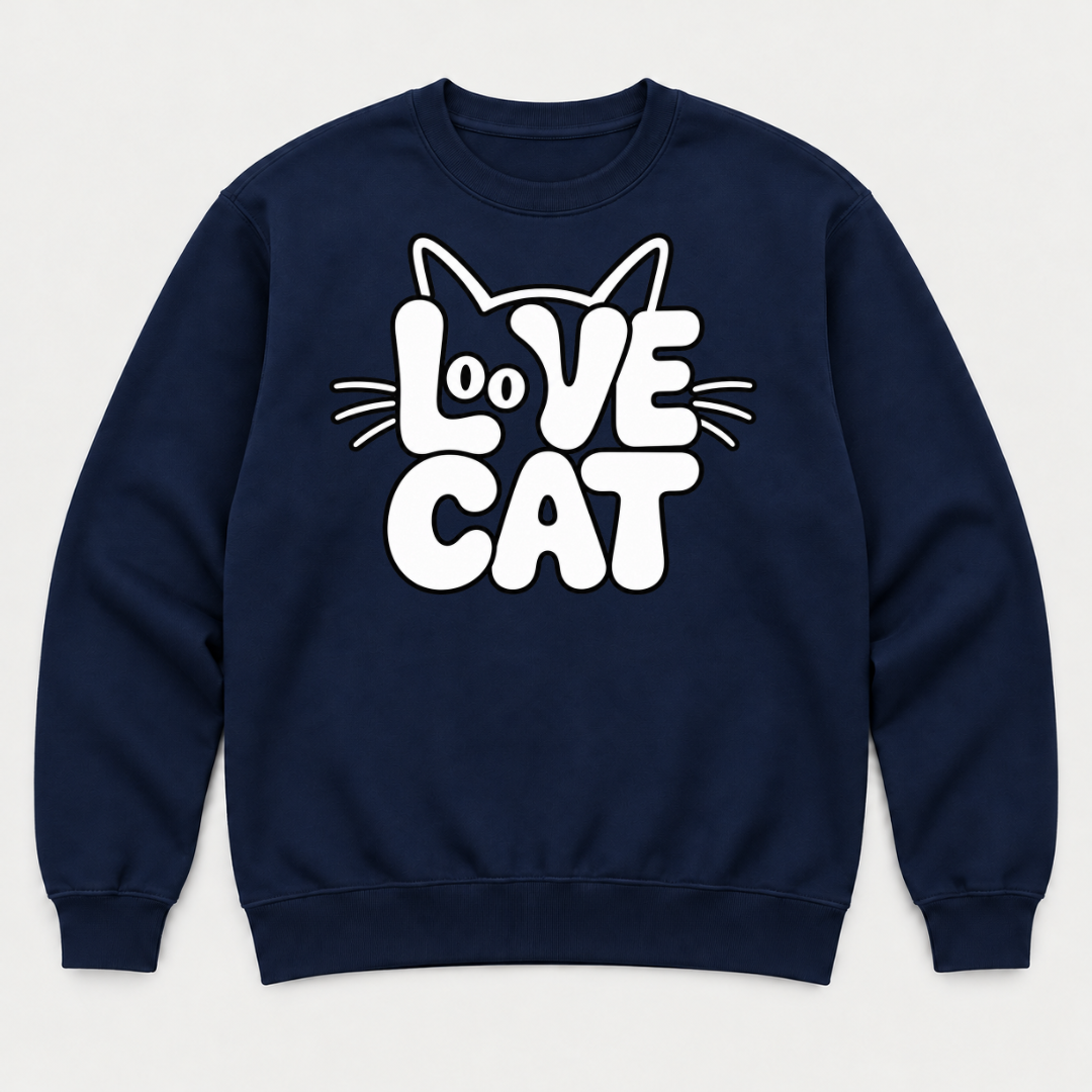 Love Cat Typography Graphic T-Shirt & Sweatshirt