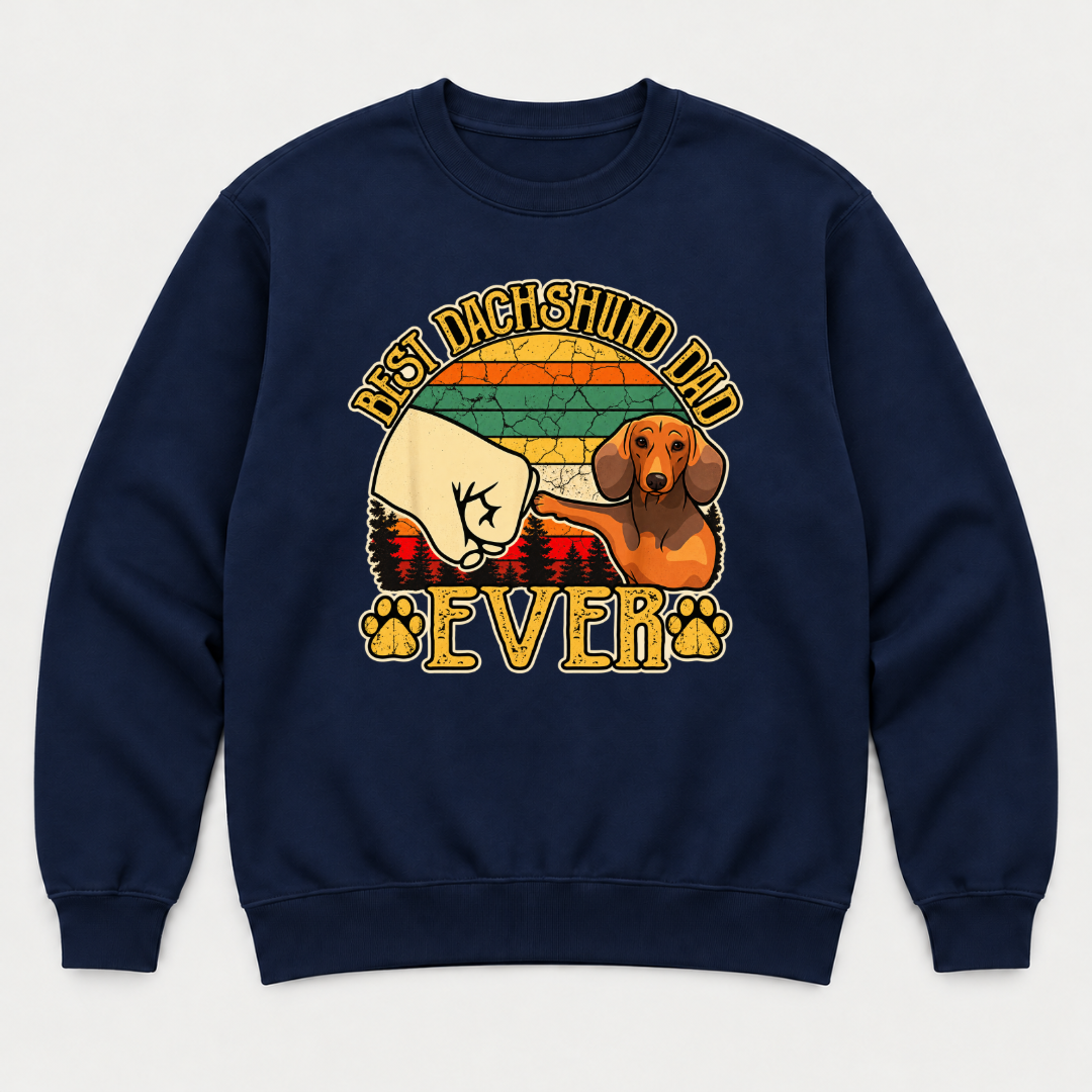 Best Dachshund Dad Ever Fist Bump - Dog Graphic T-Shirt & Sweatshirt