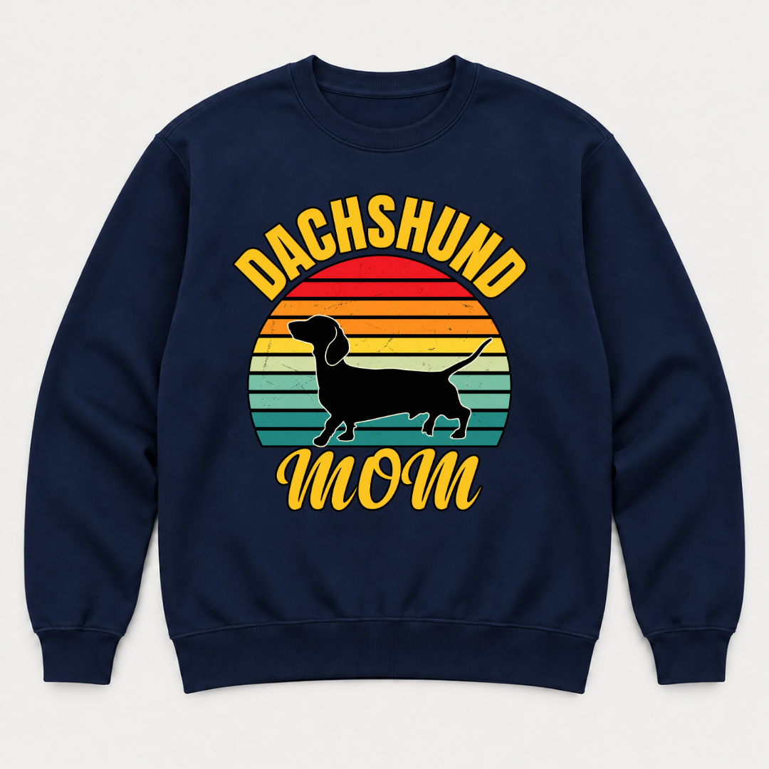 Dachshund Mom Sunset Silhouette Dog Graphic T-Shirt & Sweatshirt