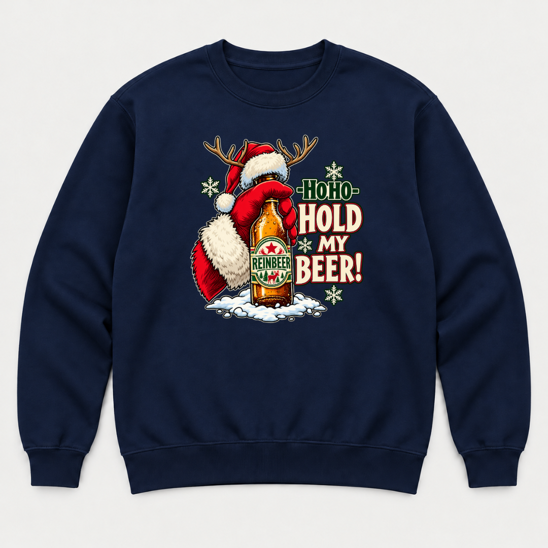 Ho Ho Hold My Beer Christmas Santa Graphic T-Shirt & Sweatshirt