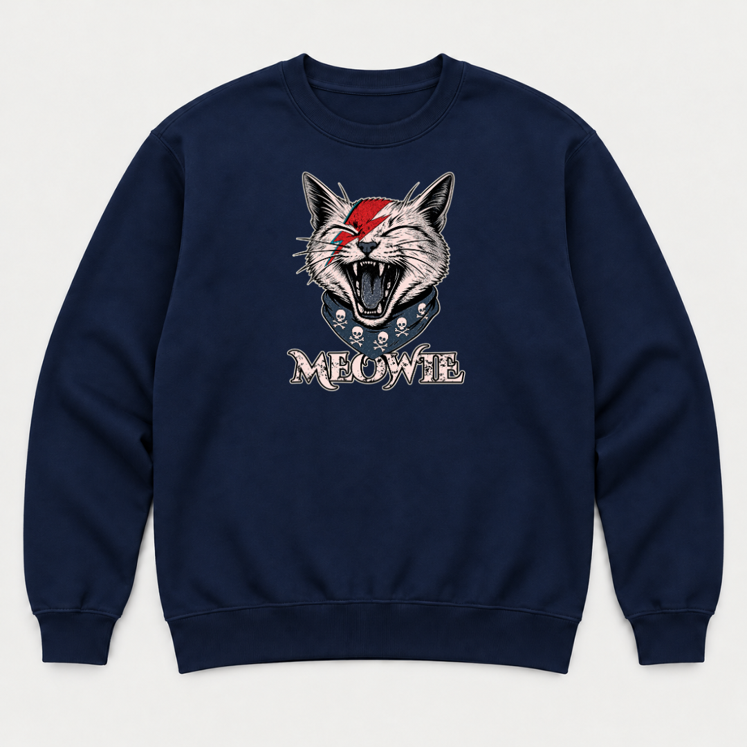 Meowtie Glam Rock Cat Graphic T-Shirt & Sweatshirt