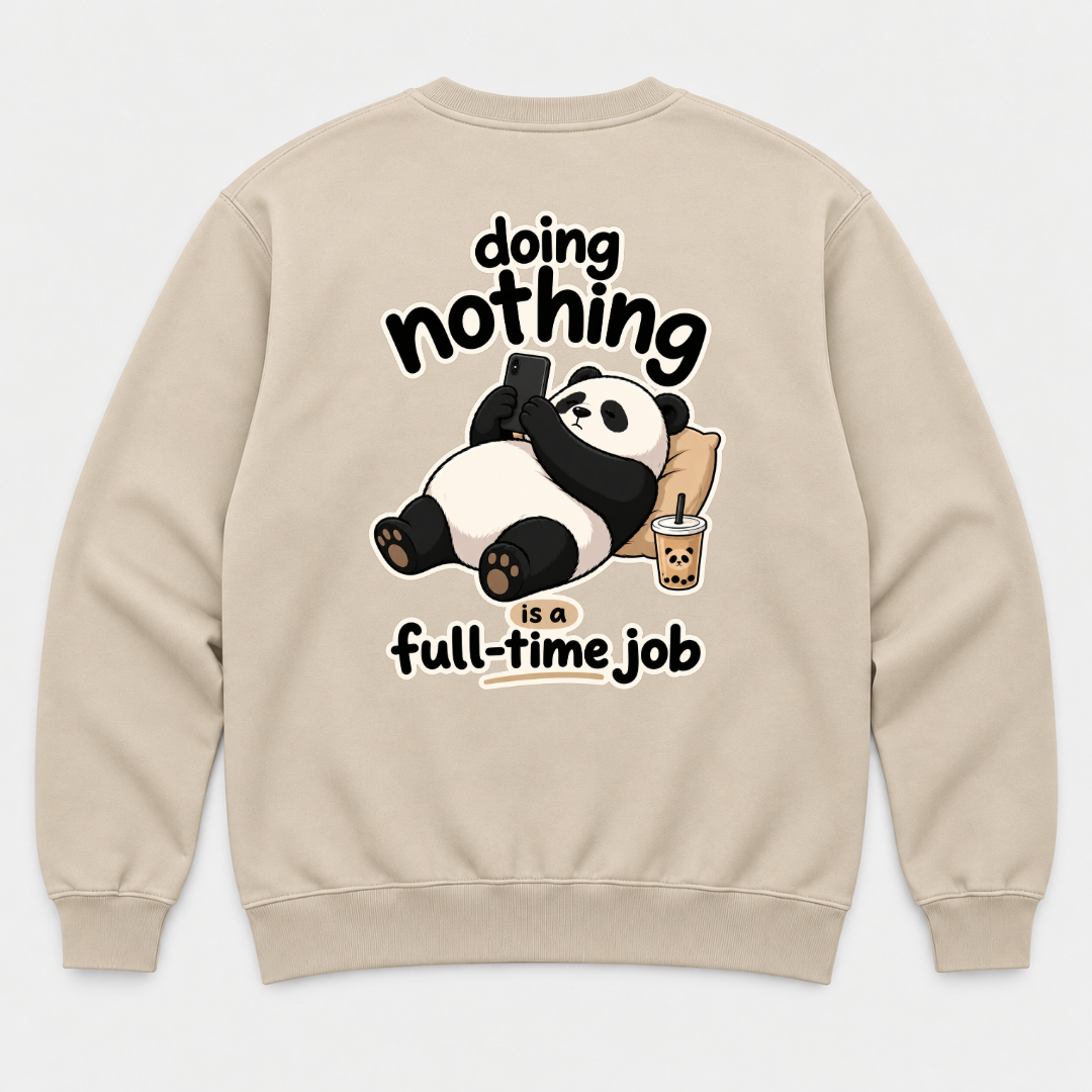 Doing Nothing Panda Graphic T-Shirt & Sweatshirt