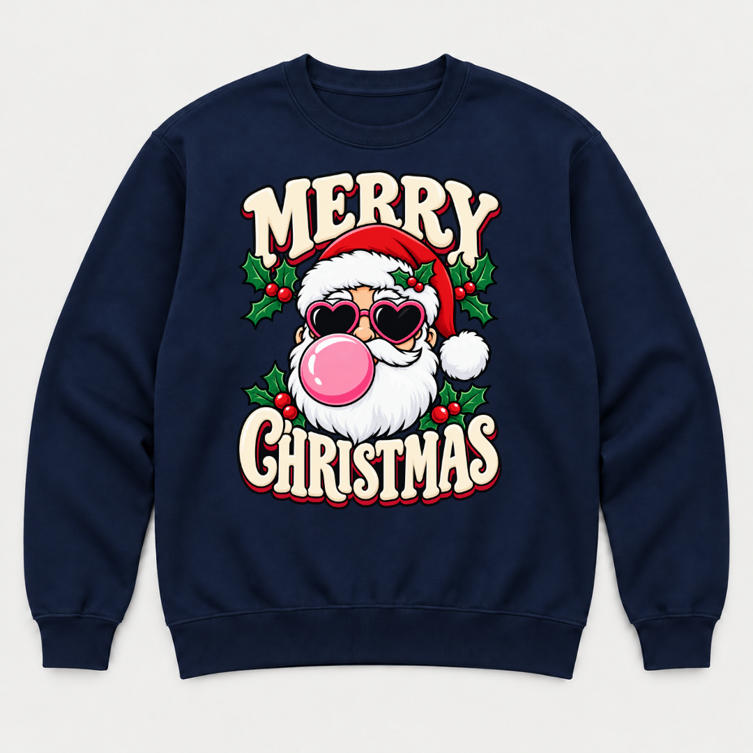 Funny Santa Bubblegum Christmas T-Shirt & Sweatshirt