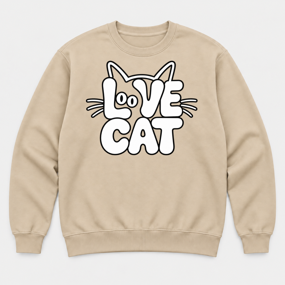 Love Cat Typography Graphic T-Shirt & Sweatshirt