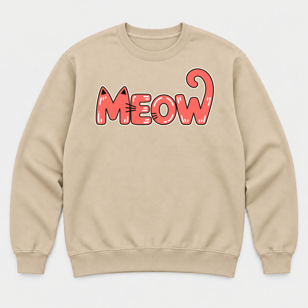 Coral Meow Cat Tail Graphic T-Shirt & Sweatshirt