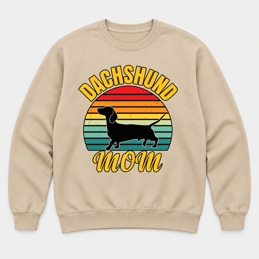 Dachshund Mom Sunset Silhouette Dog Graphic T-Shirt & Sweatshirt