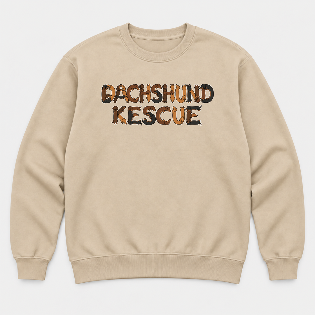 Dachshund Rescue Dog Lettering Graphic T-Shirt & Sweatshirt