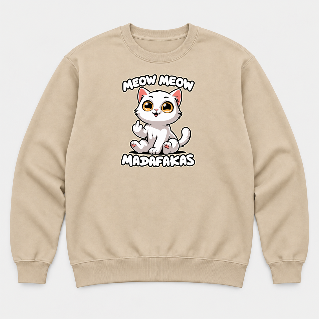 Meow Meow Madafakas Funny Cat Graphic T-Shirt & Sweatshirt