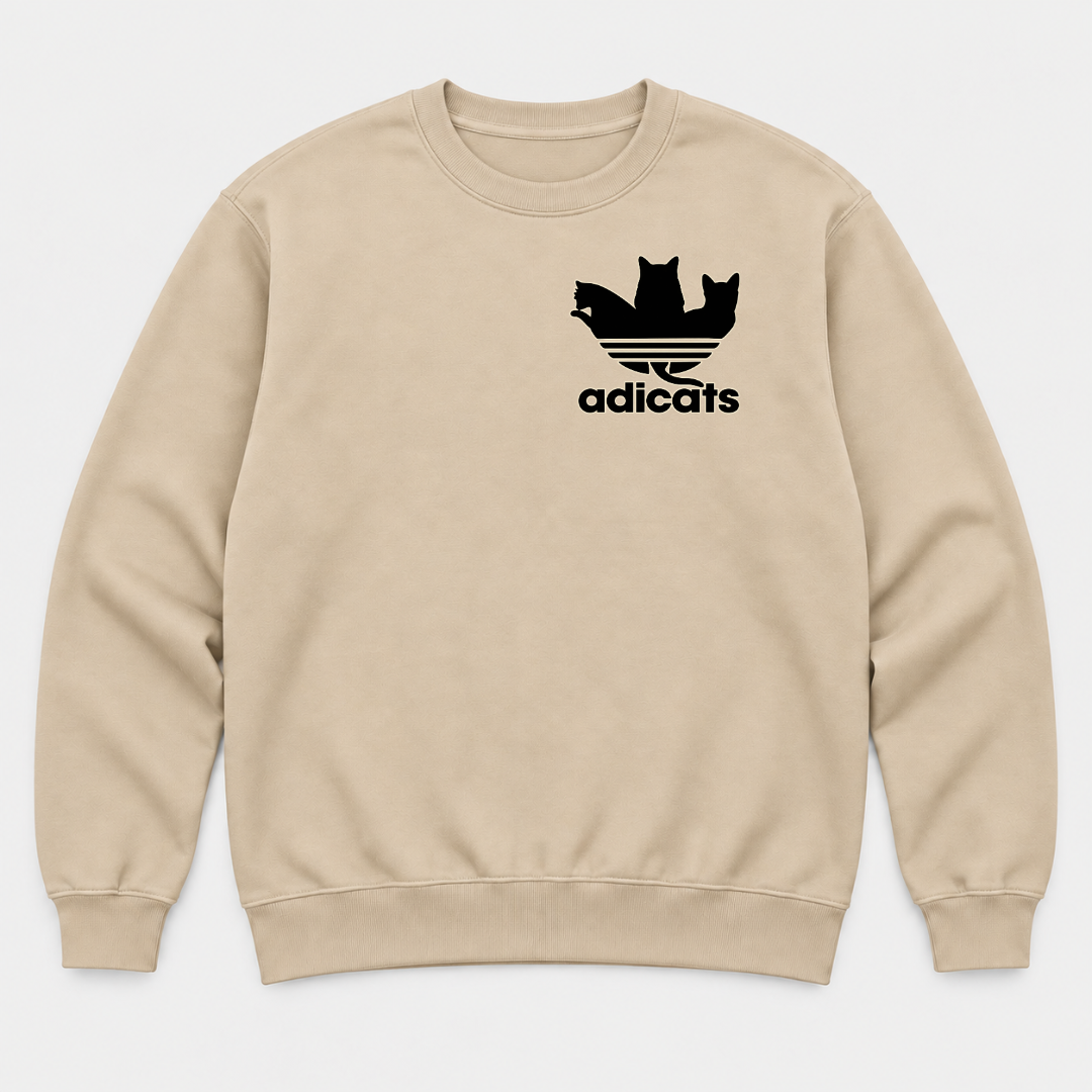 Adicats Three-Stripe Cat Graphic T-Shirt & Sweatshirt