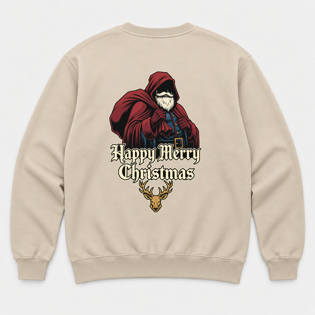 Gothic Santa Christmas T-Shirt & Sweatshirt – Merry Christmas Reindeer Graphic