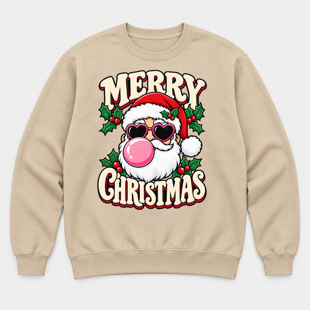 Funny Santa Bubblegum Christmas T-Shirt & Sweatshirt