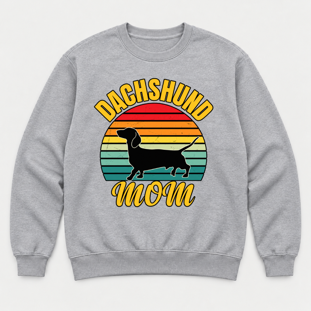 Dachshund Mom Sunset Silhouette Dog Graphic T-Shirt & Sweatshirt
